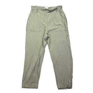 Leith Utility Pants High Waist Pockets Casual Trousers‎ Olive Green Size XL